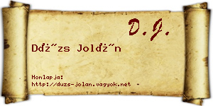 Dúzs Jolán névjegykártya